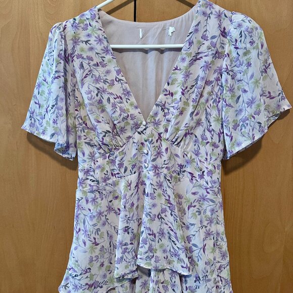 ASTR The Label Tayla Floral Tiered Midi Dress XS - Picture 7 of 8